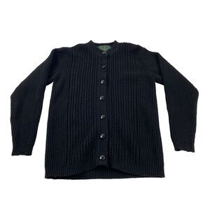 Santa Barbara Polo &Racquet C Sport Merino Wool Black Button Cardigan Sweater XL